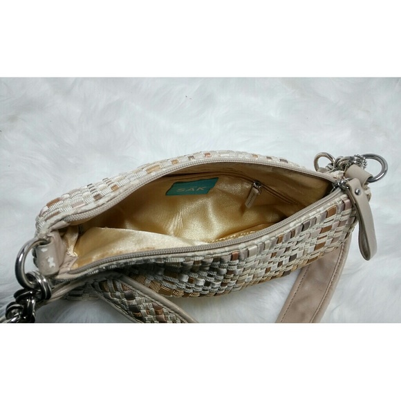 The Sak Gold and Tan Woven Handbag - Picture 4 of 8